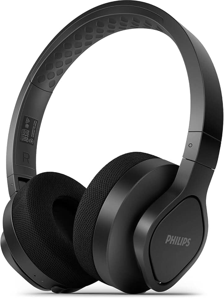 PHILIPS, Headphone Sport Bluetooth, TAA4216BK/00, Até 35 horas de bateria, Resistente à Água e Poeira, Preto