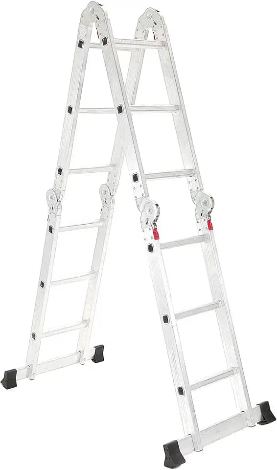 Escada Articulada Multifuncional 4x3 Alumínio 12 Degraus 3,32m Gardenlife