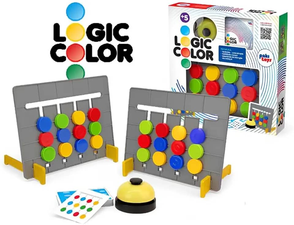 Paki Toys Jogo Lógico Color Educativo Brinquedo de Raciocínio e Lógica para Crianças de 5 a 12 Anos com 12 Peças Coloridas