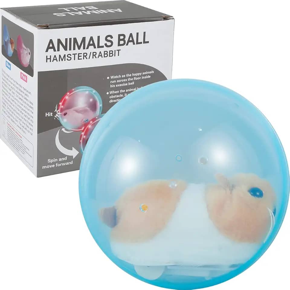 Bola de hamster, brinquedo elétrico, bola de hamster, brinquedo fofo de desenho animado, brinquedo autogiratório, brinquedos elétricos de pelúcia bola de corrida para crianças brincando com animais de