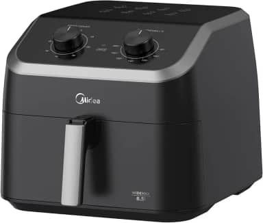 Fritadeira Midea Air Fryer 8,5L, design com dois botões, ampla faixa de temperatura de 80°C a 200°C, cesto antiaderente e prato para vegetais, 1900W, 110V, FWM85P1