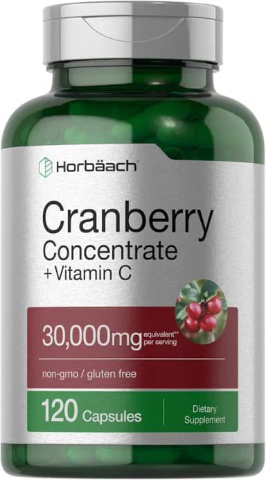 Cranberry Concentrate Extract + Vitamin C | 30,000mg | 150 Capsules | Triple Strength Ultimate Potency Formula | Non-GMO and Gluten Free Cranberry Pills Supplement | by Horbaach