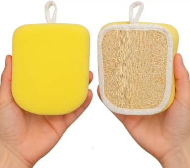 Bucha Vegetal Organica Esponja De Banho Macia Dupla Camada Fibra Vegetal e Espuma Esponja Para Banho Corporal Relaxante