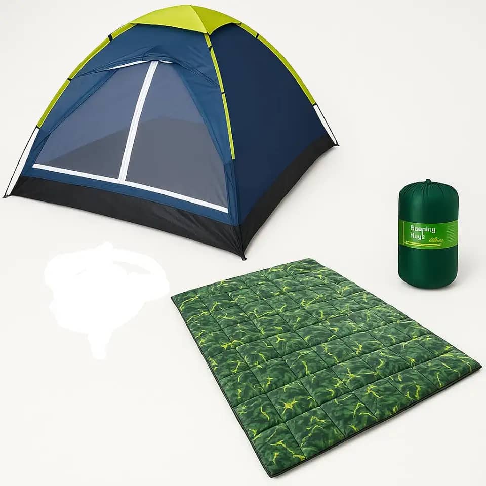 Kit Barraca De Camping 3 Pessoas + 1 Colchonete Casal