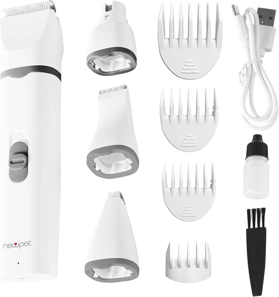 Kit Máquina De Tosa Pets Gato Cachorro Tosador Profissional, Kit de aparador de pelos para animais de estimação 4 em 1, sem fio e recarregável para cães e gatos