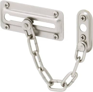 Defender Security U 10386 Protetor de porta com corrente de aço, níquel acetinado (embalagem única)