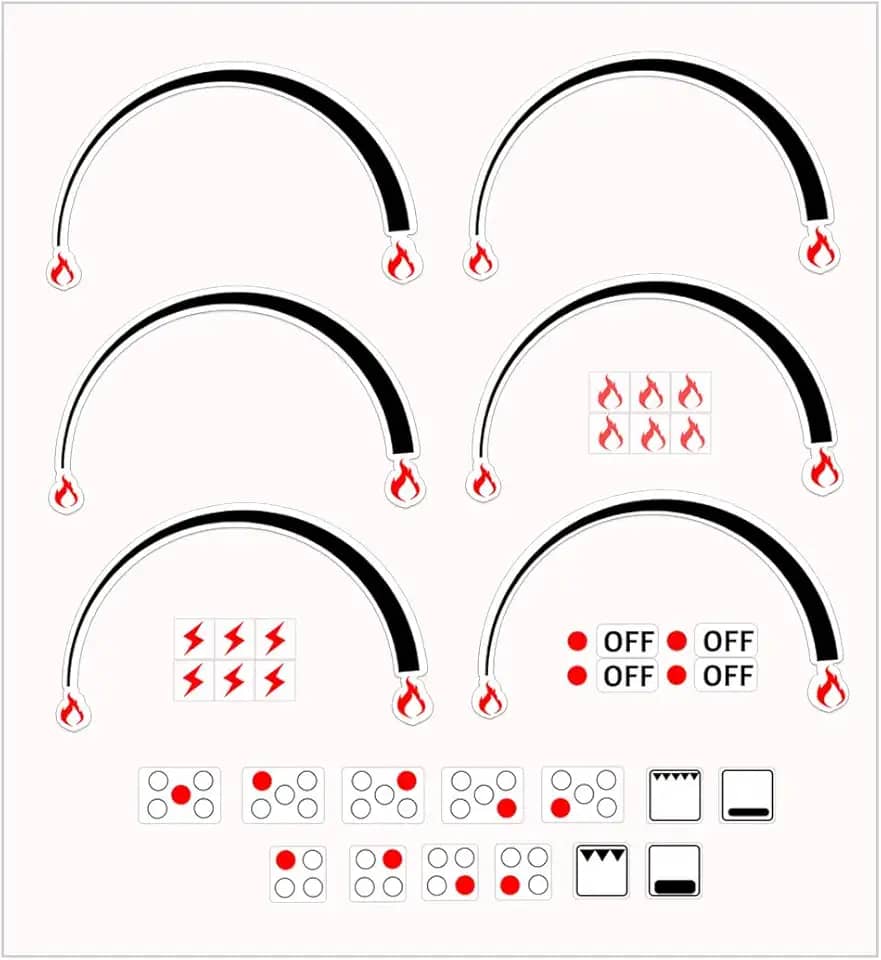 Anel de indicadores de chama, adesivo de fogão, 3 peças, anéis indicadores de chama, etiquetas de fogão, substituição de forno, botão adesivo, símbolos para queimador, fogão, fogão, marcações