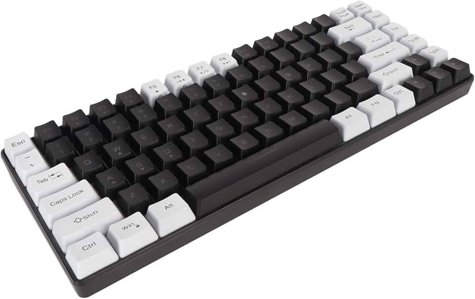Teclado mecânico para jogos 80% mecânico, teclado mecânico com fio de 84 teclas, teclado ultra compacto retroiluminado RGB para desktop, computador, PC (preto)