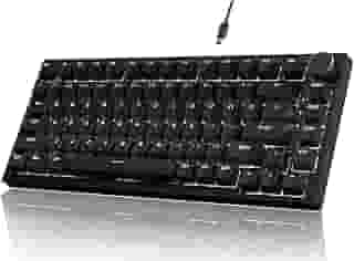 ATTACK SHARK x AJAZZ AK820 Teclado mecânico para jogos com fio 75% com botão CNC,ANSI,junta,5 espumas de absorção de som,interruptor vermelho hot-swap,retroiluminação branca,para PC MAC(Preto)