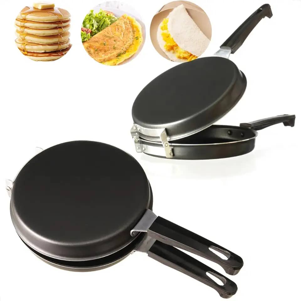 Omeleteira Frigideira Antiaderente Panquequeira Dupla Sanduicheira Alumínio 18 Cm