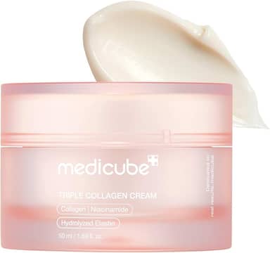 medicube Creme De Colágeno Triplo - Hidratante E Firmador Com Ácido Hialurônico, Elastina Premium, Manteiga Karité, Cuidado Antirrugas Aumenta A Elasticidade, Coreano Para Pele, 1,69 Oz