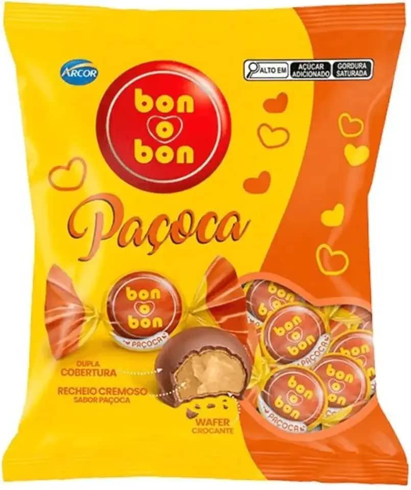 Bombom Bon O Bon Paçoca Arcor Pacote 750g - 50 Bombons