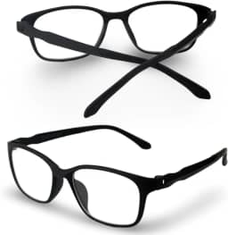 Óculos Anti Luz Azul Confortável Leve TR90 Bloqueador Blue Ray NÃO TEM GRAU Proteção Contra os Raios Azuis Telas Computador TV Celular Matte Black + Estojo forro duplo DAFALUI
