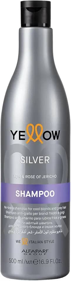 Yellow Silver Shampoo Anti-Amarelo – Para loiros frios e grisalhos - Elimina tons acobreados e amarelados – Uso de 1 a 2 vezes na semana - Qualidade Profissional de Salão 500ml