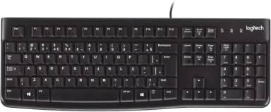 Teclado com fio USB Logitech K120, Resistente à Respingos, Barra de Espaço Curva, Compatível com PC e Notebook, Layout ABNT2