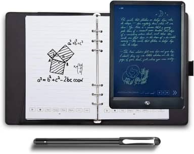 Conjunto de Escrita com Caneta Digital para Notebook Inclui Smartpen Caderno Couro PU A5 Tableta Reutilizável Papel B5 B