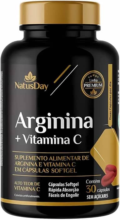 Arginina + Vitamina C - 30 Cápsulas - Contribui para a saúde do sistema imunológico e combate o estresse oxidativo