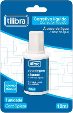 Tilibra - Corretivo Líquido 18ml - Blister com 1 Unidade