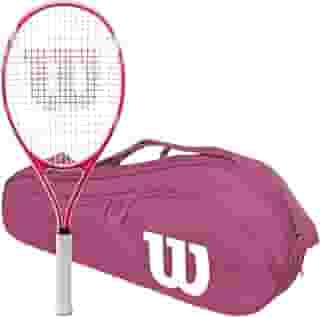 Raquete de tênis Wilson Serena Pro Lite com uma bolsa de tênis Advantage II (rosa/branca) - a melhor raquete para jovens experientes