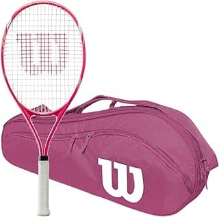 Raquete de tênis Wilson Serena Pro Lite com uma bolsa de tênis Advantage II (rosa/branca) - a melhor raquete para jovens experientes