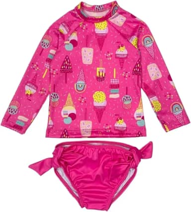 Conjunto Infantil Proteção Solar Uv Praia Blusa Maiô Biquíni