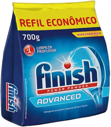 Finish Advanced Detergente para Lava Louças em Pó, Limpeza Profunda, Refil 700g