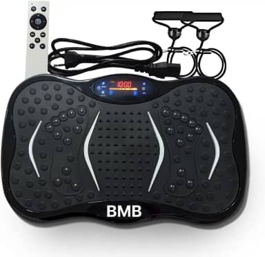 Plataforma Vibratória Fitness com Vibração Elásticos de Resistência e Bluetooth Queime Calorias e Tonifique Seu Corpo