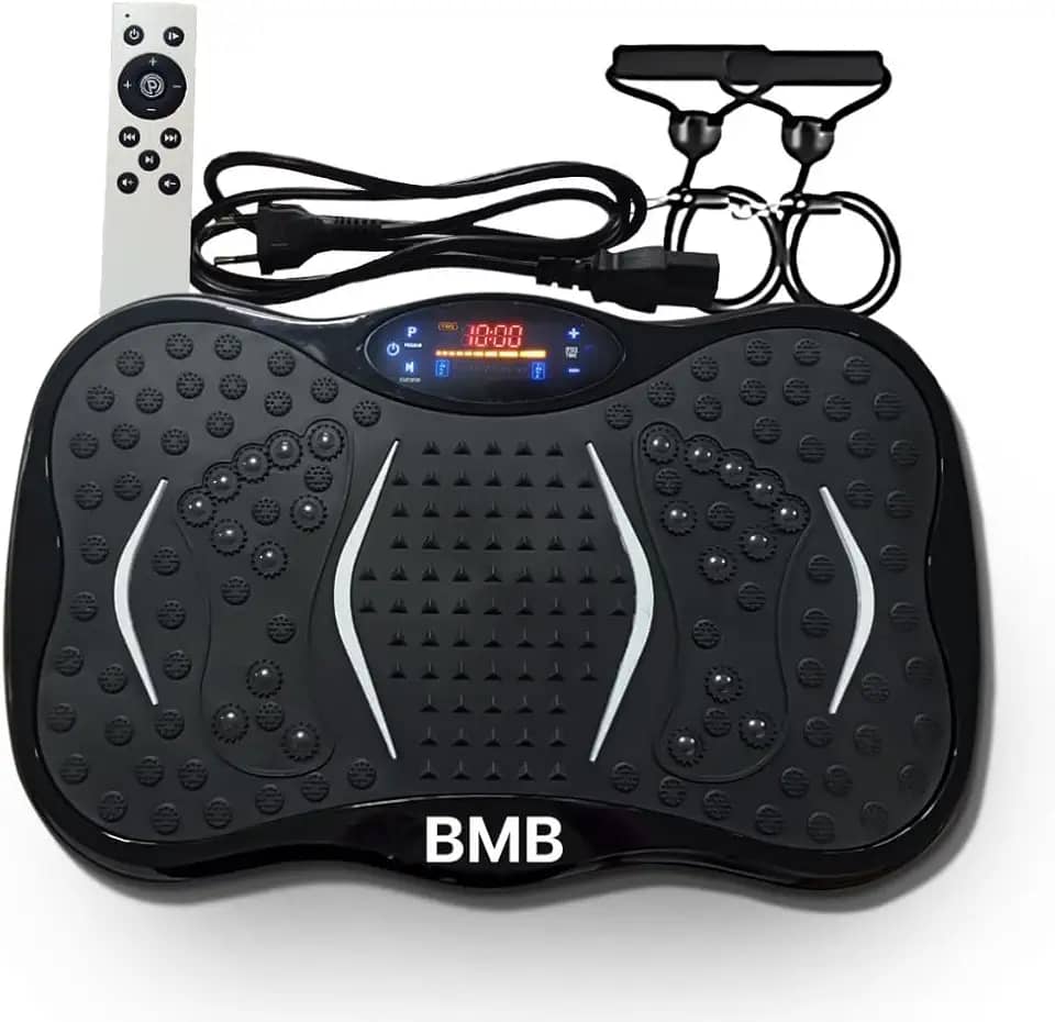 Plataforma Vibratória Fitness com Vibração Elásticos de Resistência e Bluetooth Queime Calorias e Tonifique Seu Corpo