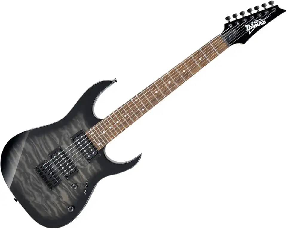 Ibanez Gio GRG7221QA 7 cordas - Sunburst preto transparente