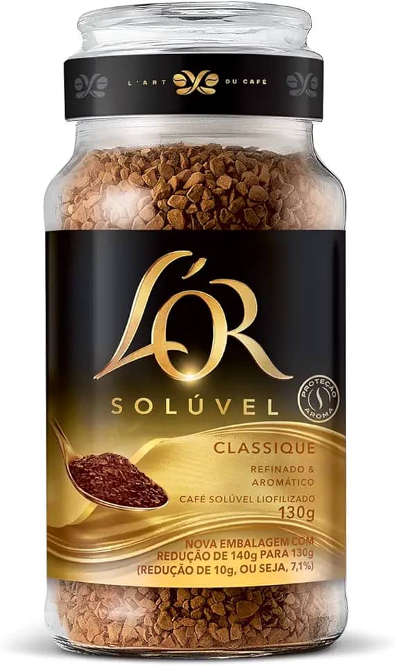 Café L'OR Solúvel Classique Pote de Vidro 130g