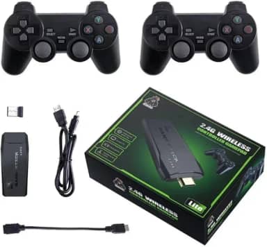 Video Game Stick HDMI Retrô com 2 Controles Sem Fio – Console Portátil com Jogos Clássicos e Modernos