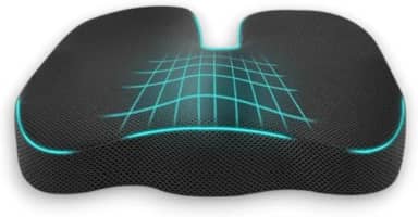 Almofada Ortopédica para Cadeira Gamer – Espuma Viscoelástica de Alta Densidade – Suporte Ergonômico para Cóccix, Ciática e Lombar – Capa de Veludo Preta Lavável