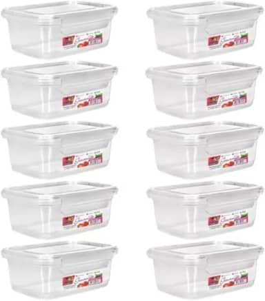 Kit 10 Potes Marmita Fitness 1400ml Travas Freezer Microondas