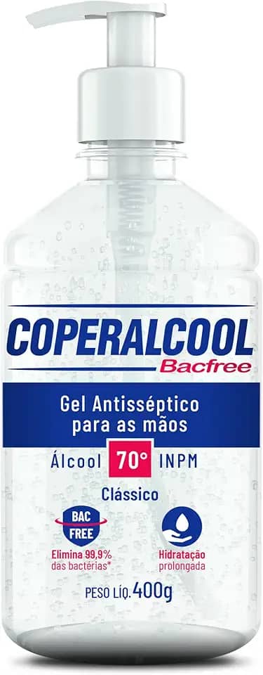 Coperalcool Bacfree Álcool Gel Higienizador de Mãos 70°INPM 400g Clássico