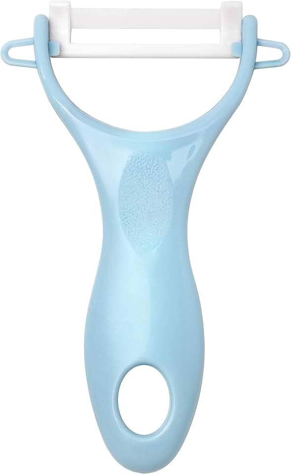 Descascadores de legumes para cozinha - Descascador de batata/cenoura com cabo ergonômico e lâmina afiada - Descascador em Y de cerâmica - Fatiador para vegetais, frutas