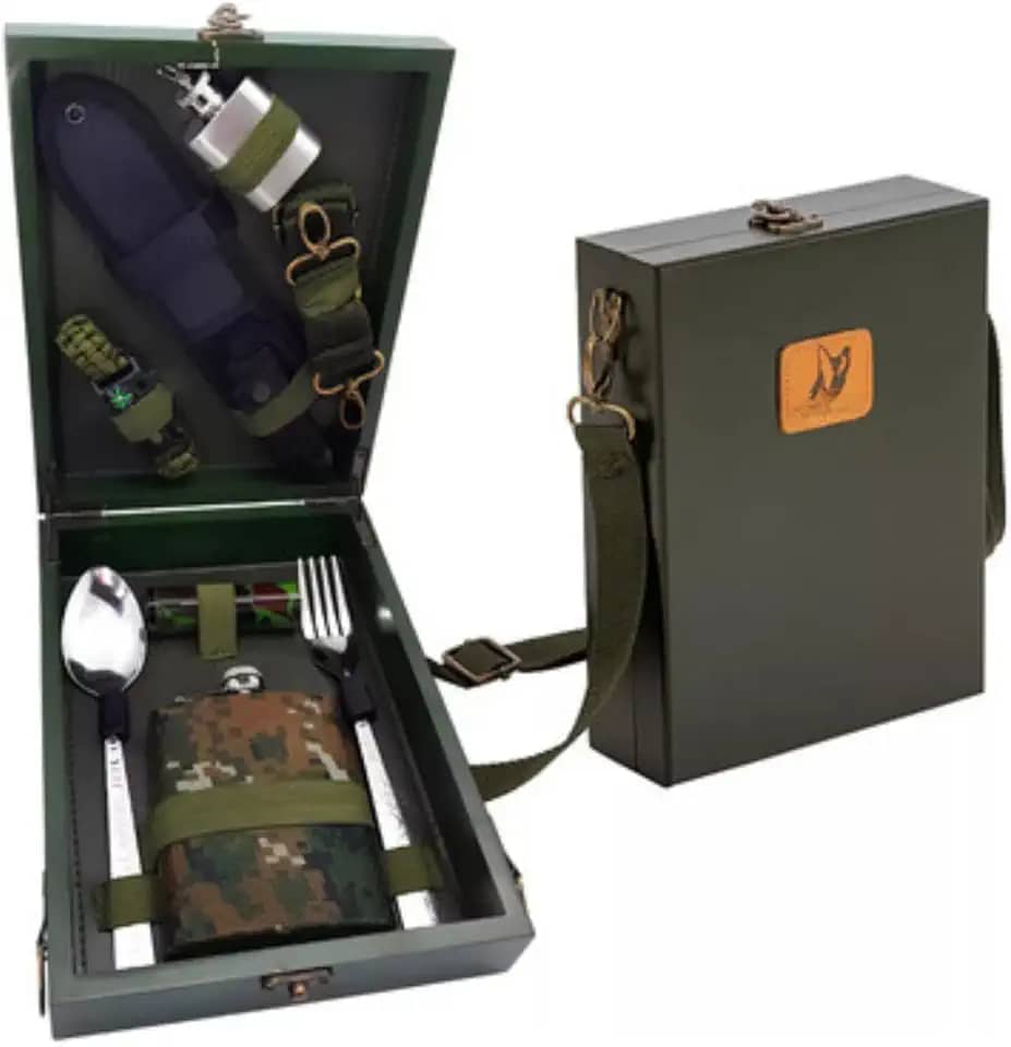 Kit De Camping, Sobrevivencia tatico E Escalada C/Utensílios a Cor Verde