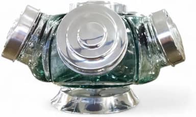 Baleiro Giratório de Vidro e Alumínio 5 Potes Tamanho Médio