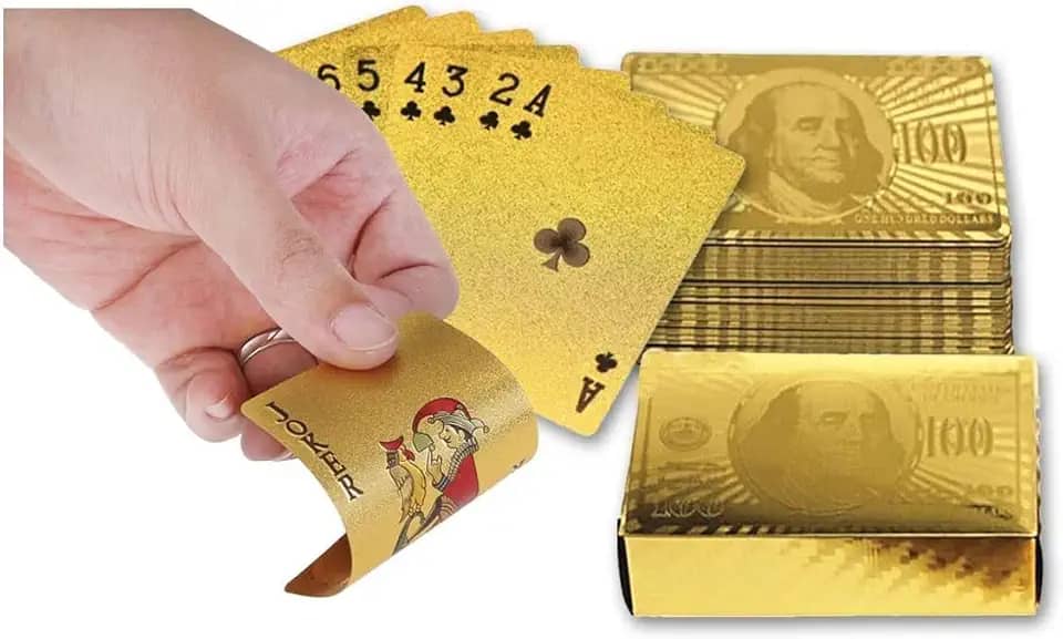 Baralho de Cartas Dourado Deck CompletoImpermeável à Prova de Água Para Jogo Truco Poker