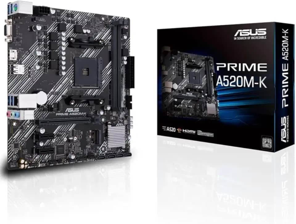 Placa Mãe Asus para AMD AM4 Prime A520M-K 2xDDR4 mATX - 90MB1500-M0EAY0