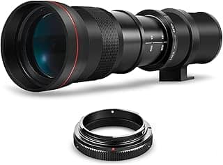 Lente teleobjetiva manual de alta potência 420-800 mm f/8 para Nikon D500, D600, D610, D700, D750, D800, D810, D850, D3100, D3200, D3300, D3400, D35000, D5000 0 00 , D52 00, D5300, D5500, D5600,