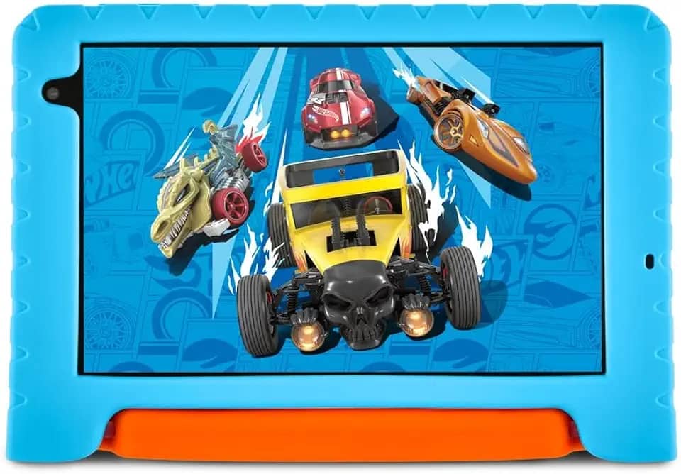 Tablet Infantil Hot Wheels 8" Wi-Fi 6GB RAM 64GB Android 13 Octa-Core com Capa Resistente, Controle Parental, Câmera Frontal 2MP e Principal 5MP Multi - NB435