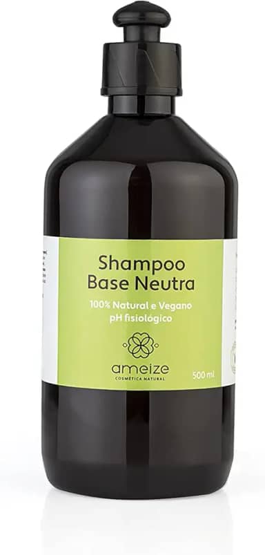 Shampoo Neutro Natural Vegano Sem Perfume 500 ml para cabelos normais, secos ou ressecados