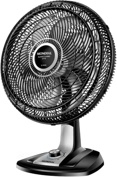 Ventilador 40cm Super Turbo 8 Pás, Mondial, Preto/Prata, 140W, 110V - VTX-40-8P