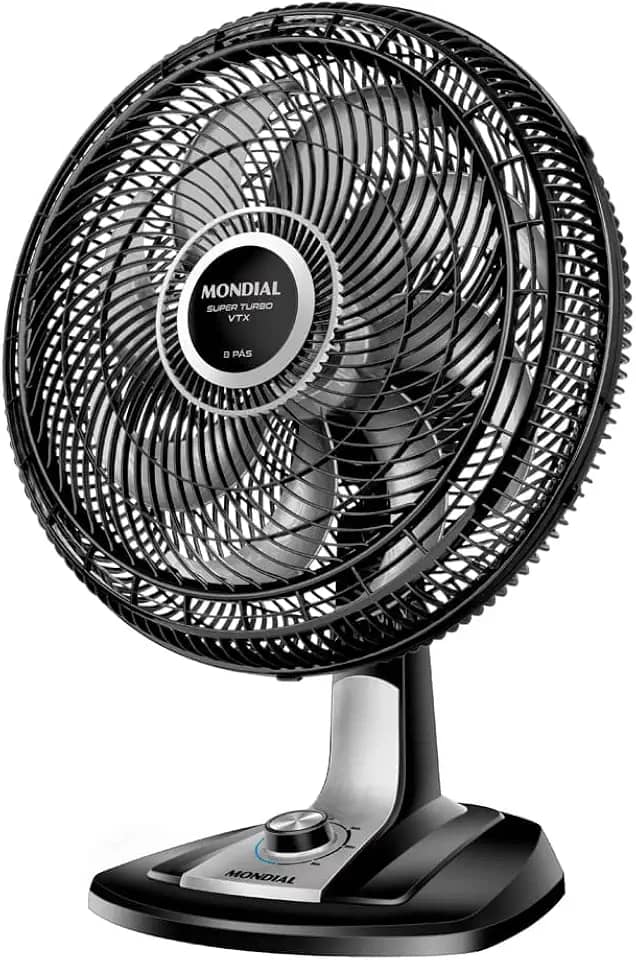 Ventilador 40cm Super Turbo 8 Pás, Mondial, Preto/Prata, 140W, 110V - VTX-40-8P