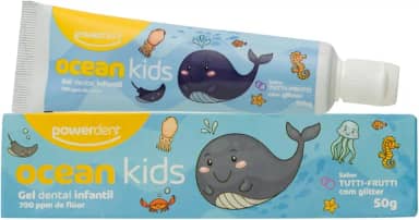 Powerdent - Gel Dental Inf Kids Ocean Powerdent 50G Com Fluor Tutti Frutti Com Glitter