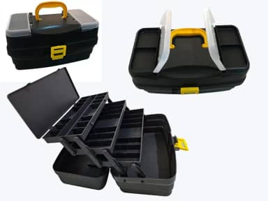 Caixa de Pesca HI 3 Bandejas Articuladas Tampa Transparente