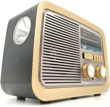 Rádio Retrô Portátil Mp3 Usb Cartão Sd Am Fm C/bluetooth (Preto)