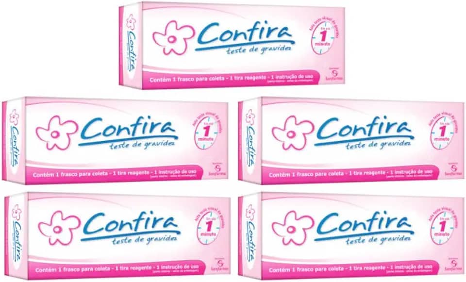 Kit com 5 Teste de Gravidez Confira