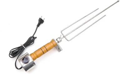 Espeto giratório elétrico linha Clássica cabo de madeira BROTHER´S GRILL (Tridente de 50 cm, Voltagem 220V)