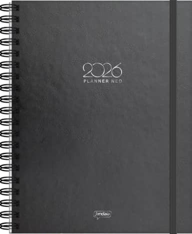 Jandaia - Agenda Planner Neo 175x242mm CD 80 fls Datada Semanal Office Collection Preta - 2026